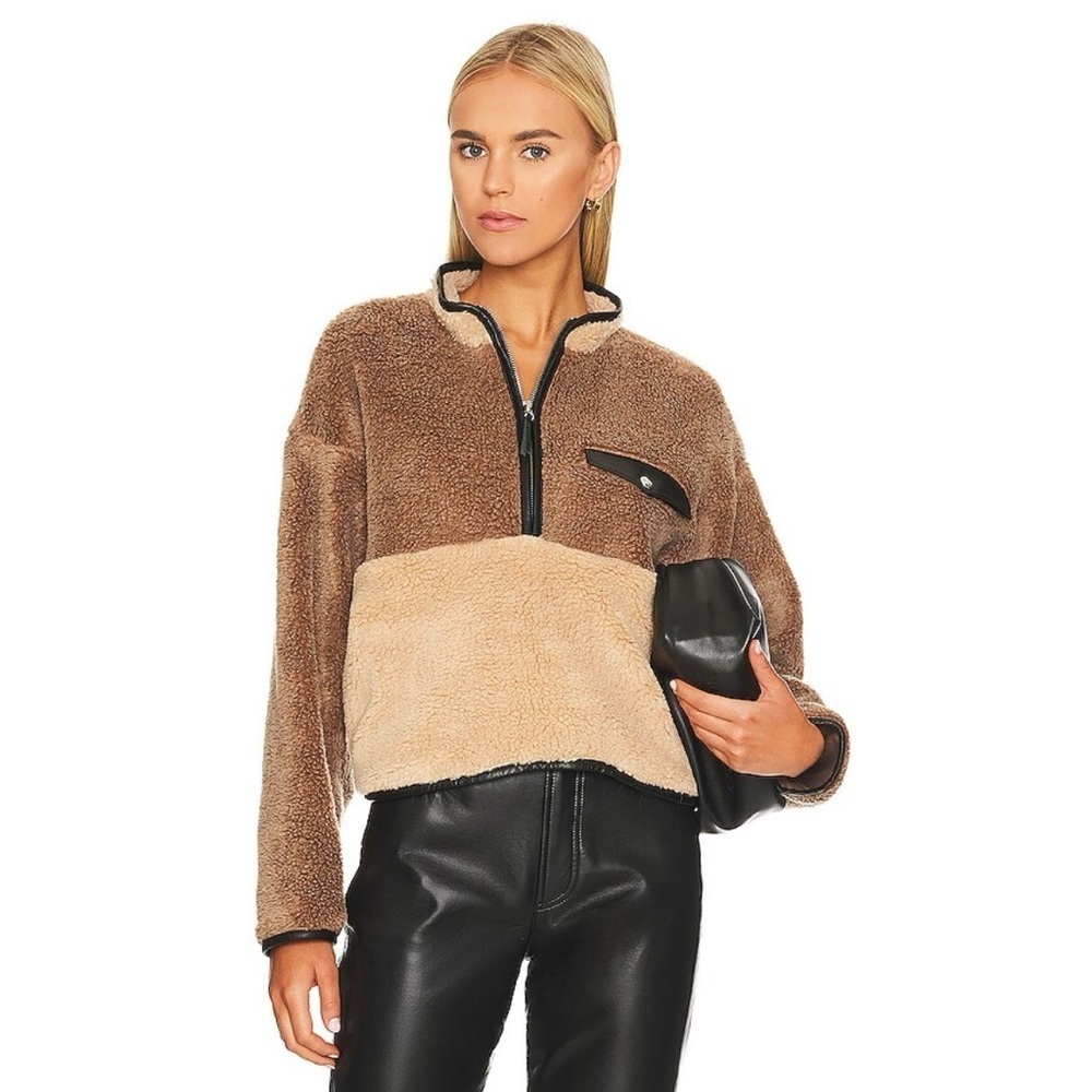 Anine Bing Royce Half Zip Teddy Pullover - Picture 1 of 9